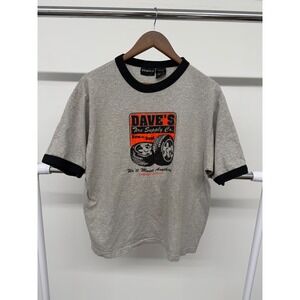 Vintage No boundaries Dave's Tire Supply T Shirt Grey Size
